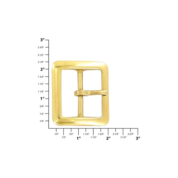 1 1/2" Brass, Sam Browne Center Bar Buckle, Solid Brass