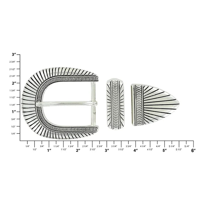 1 1/2" Nickel, Sedona Buckle Set, Zinc Alloy