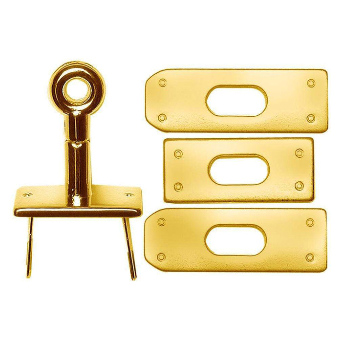 1 3/4" Shiny Gold, Triple Plate Turn Lock, Zinc Alloy