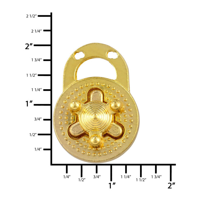 Ohio Travel Bag 1 3/8" Gold, Turn Lock , Zinc Alloy, #P-2410-GOLD P-2410-GOLD
