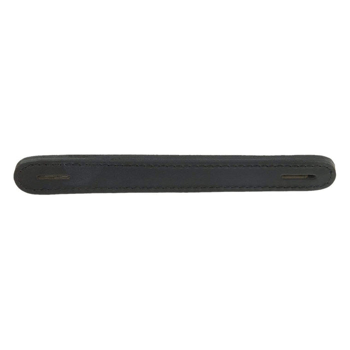 1" Black, Slotted Round End Trunk Handle, Leather