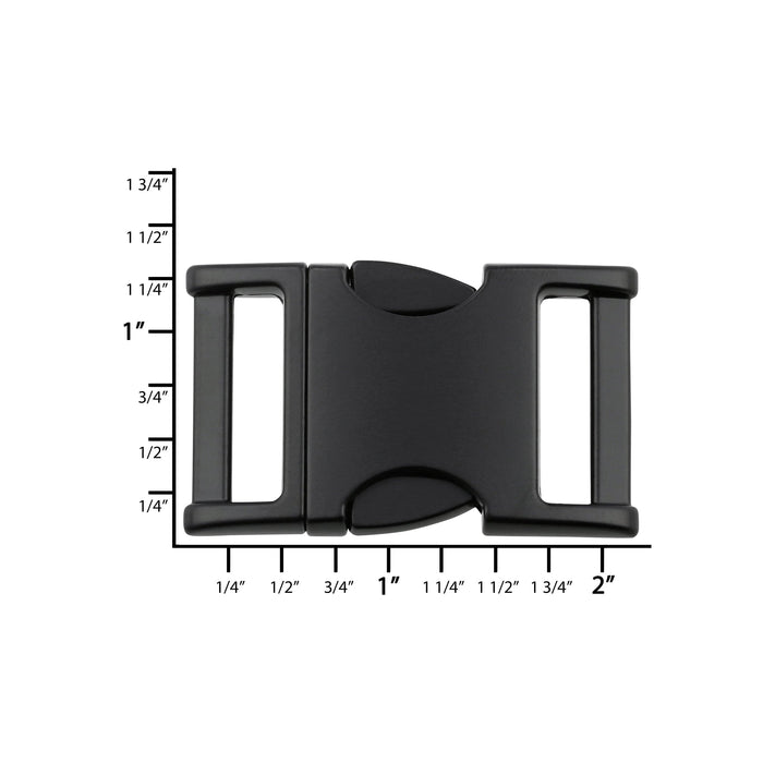 Ohio Travel Bag 1" Matte Black, Side Squeeze Buckle, Zinc Alloy, #C-250-1-BLK C-250-1-BLK