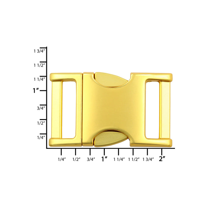 Ohio Travel Bag 1" Matte Brass, Side Squeeze Buckle, Zinc Alloy, #C-250-1-BRS C-250-1-BRS