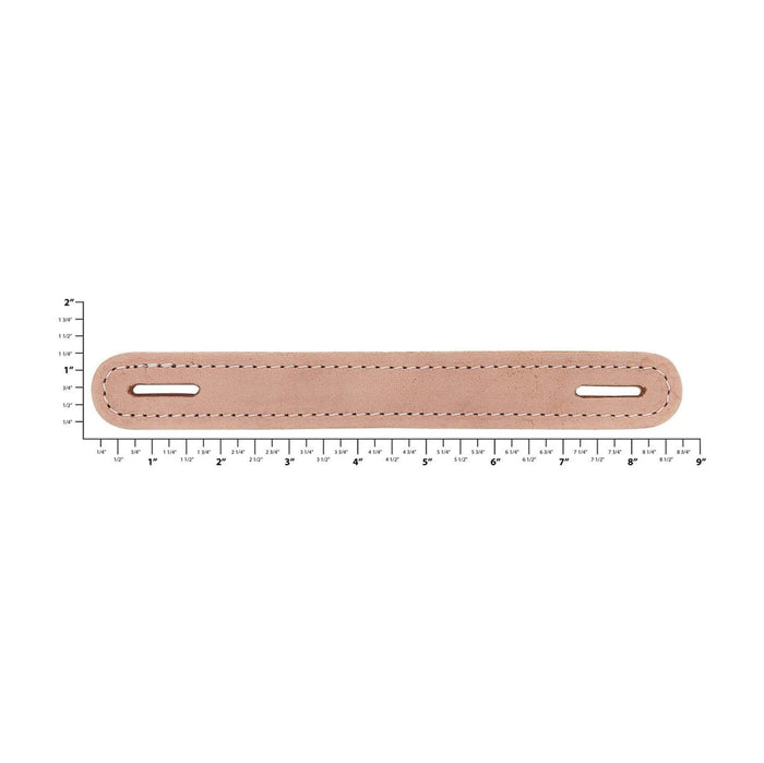1" Natural Russet, Slotted Round End Trunk Handle, Leather