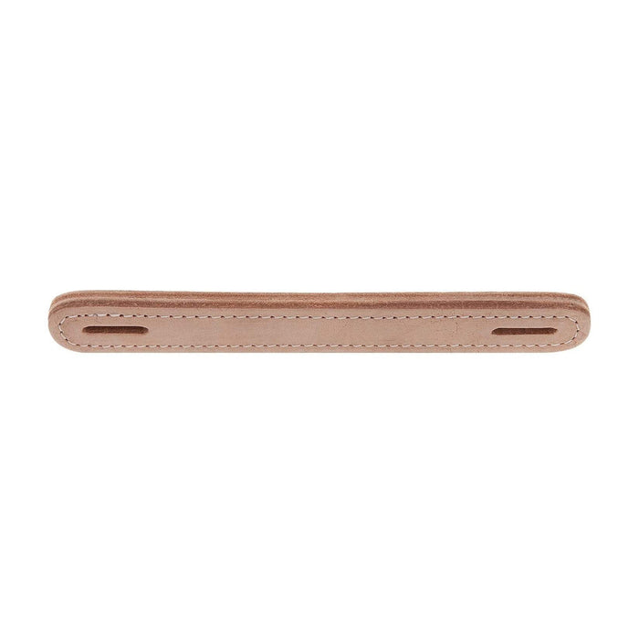 1" Natural Russet, Slotted Round End Trunk Handle, Leather