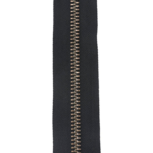 Ohio Travel Bag Zippers 24" Black with Antique Brass, Bomber Jacket, Metal, #9BJ-24-BLK-ANT 9BJ-24-BLK-ANT