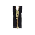 #10 Metal, Black, 24" YKK Separating Jacket Zipper with Brass Teeth