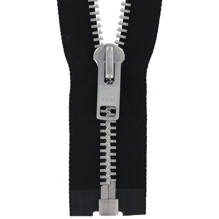 #10 Metal, Black, 30" YKK Separating Jacket Zipper with Aluminum Teeth