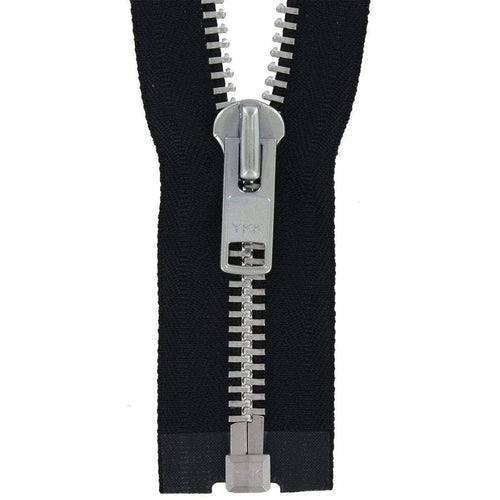 #10 Metal, Black, 30" YKK Separating Jacket Zipper with Aluminum Teeth