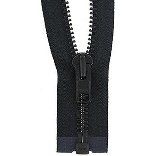 #10 Metal, Black, 36" Separating Bomber Jacket Zipper with Black Oxide Teeth