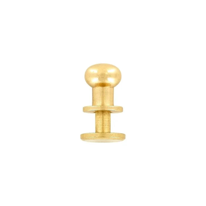 10mm Brass, Press Stud Collar Button, Solid Brass - PK5