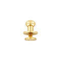 10mm, Brass, Round Top Collar Button Stud with Screw, Solid Brass - PK5