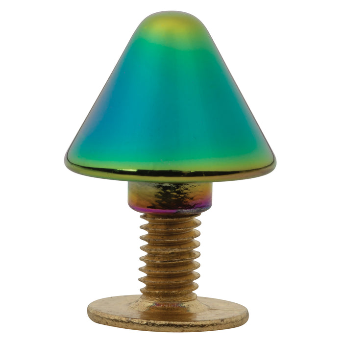 10mm Rainbow, Spike Stud with Screw, Zinc Alloy - PK10