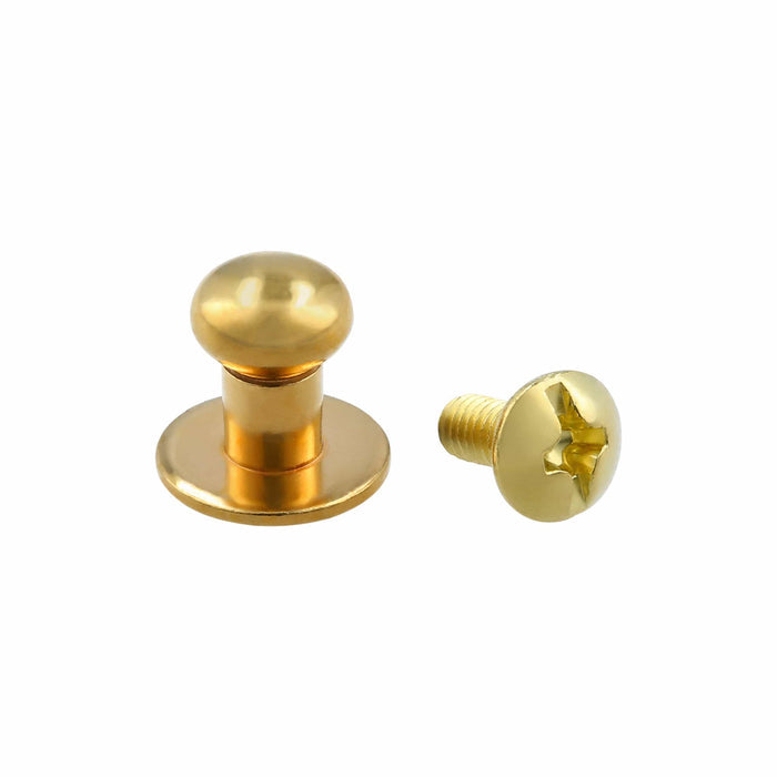 Ohio Travel Bag Adornments 7mm Brass, Collar Button w/Screw, Solid Brass, #P-1700-SB P-1700-SB