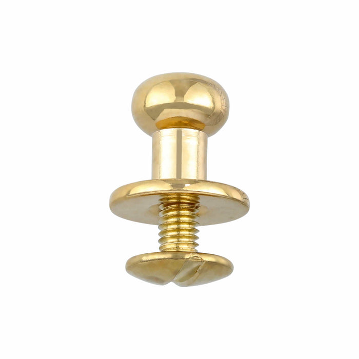 Ohio Travel Bag Adornments 7mm Gold, Collar Button w/Screw, Solid Brass, #P-1700-GOLD P-1700-GOLD