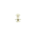 10mm, Shiny Nickel, Flat Top Collar Button Stud with Screw, Solid Brass - PK10