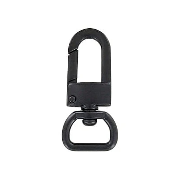 1/2" Matte Black, Lever Swivel Snap Hook, Zinc Alloy, Zinc Alloy-5pk