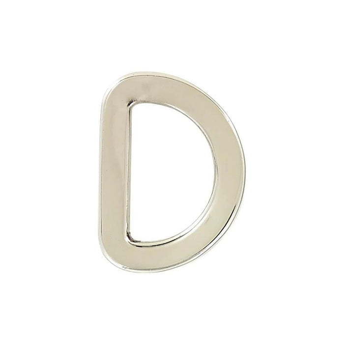 1/2" Shiny Nickel, Cast D Ring, Zinc Alloy-PK5