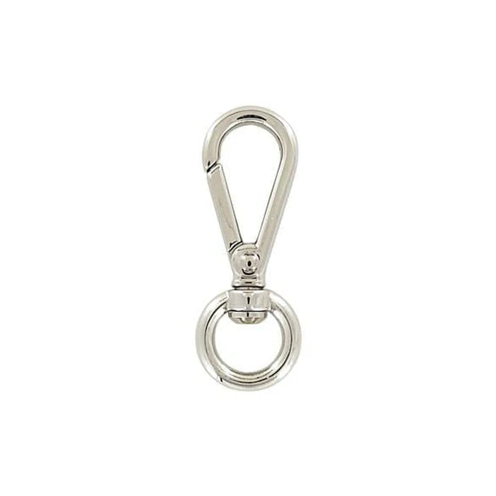 1/2" Shiny Nickel, Swivel Snap Hook, Zinc Alloy-5pk