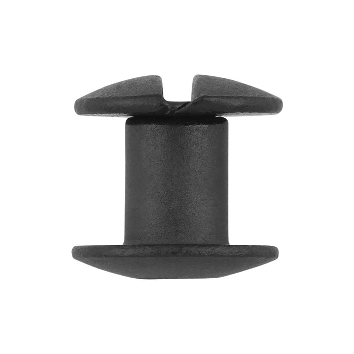 Ohio Travel Bag 1/4" Black, Open Hole Chicago Screw, Solid Brass, #L-156OH-1-4-BLK L-156OH-1-4-BLK