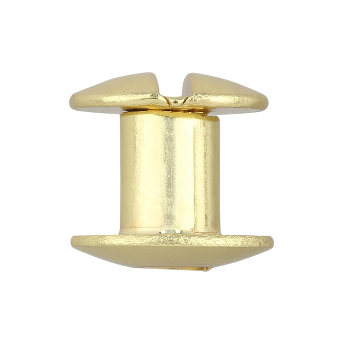 Ohio Travel Bag 1/4" Brass, Open Hole Chicago Screw, Solid Brass, #L-156OH-1-4-BP L-156OH-1-4-BP
