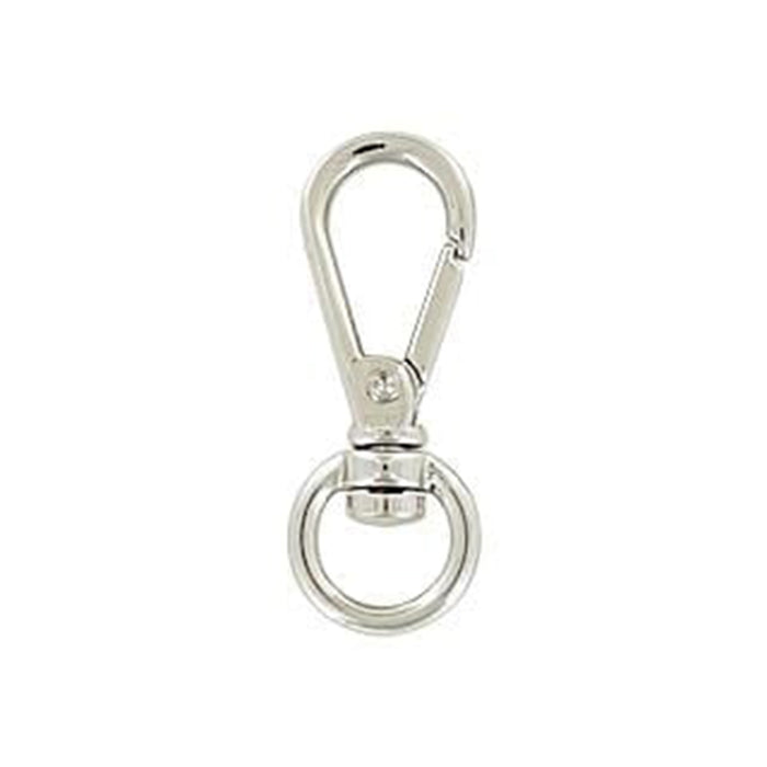 1/4" Shiny Nickel, 1 3/16" Lever Swivel Snap Hook, Zinc Alloy, 5-Pack