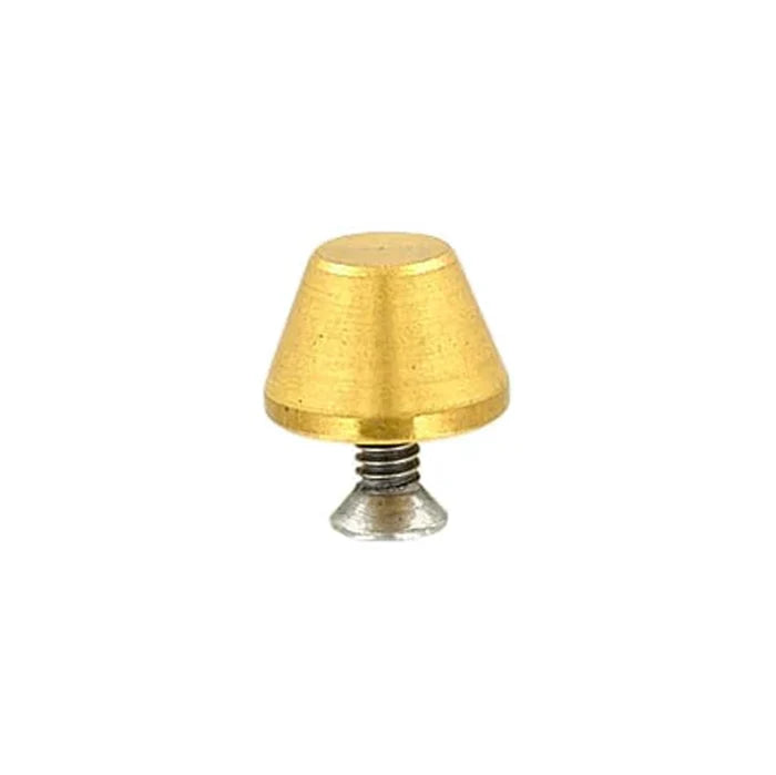 14mm Brass, Cone Handbag Bottom w/screw, Solid Brass-PK10
