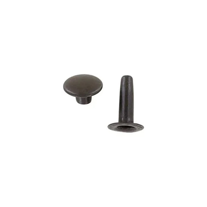 15mm Black, Single Cap Jiffy Rivets, Solid Brass-100ct