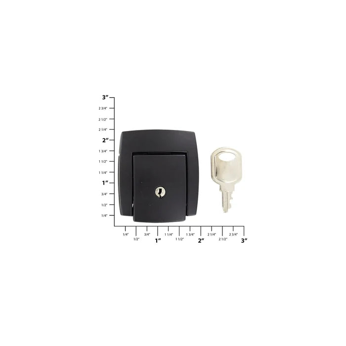 2 1/16" Black, Lock, Zinc Alloy