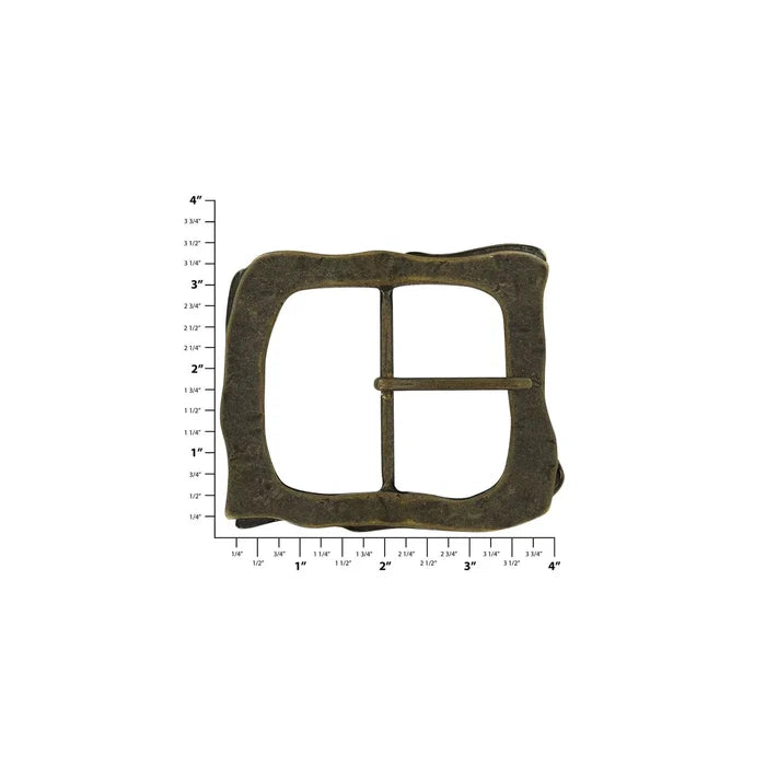 2 1/4" Antique Brass, Artisan Center Bar Buckle, Zinc Alloy