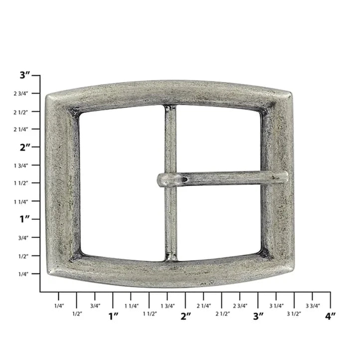 2" Antique Nickel, Artisan Center Bar Buckle, Zinc Alloy