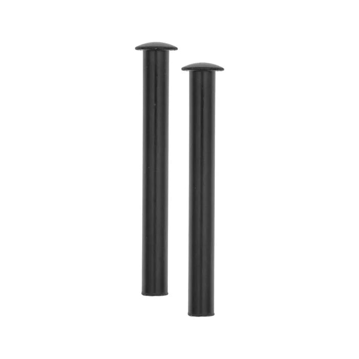 2" Black, Tubular Rivet, Steel - 12 pk