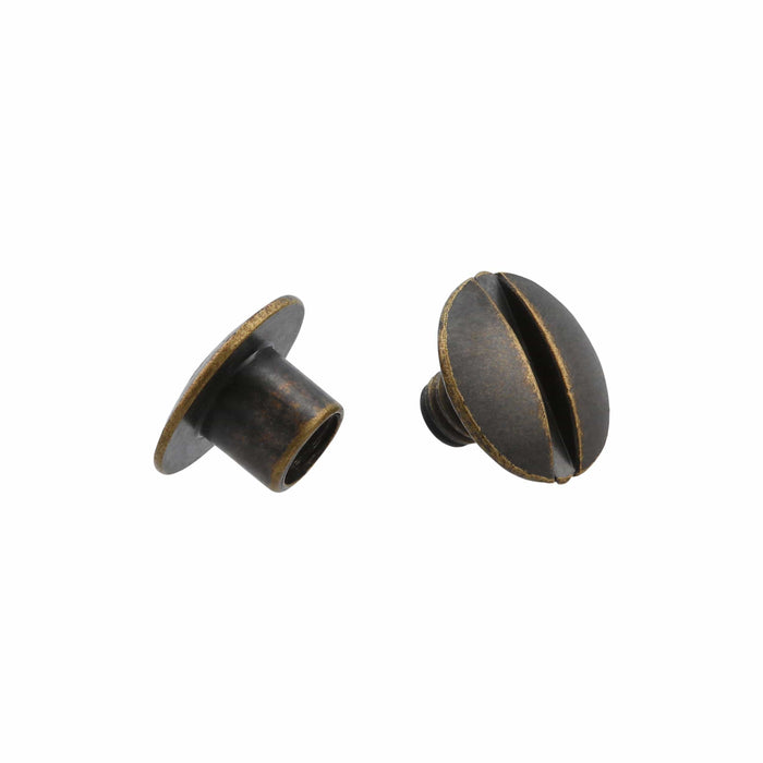 Ohio Travel Bag 3/16" Antique Brass, Chicago Screw, Solid Brass, #L-156-3-16-ANTB L-156-3-16-ANTB