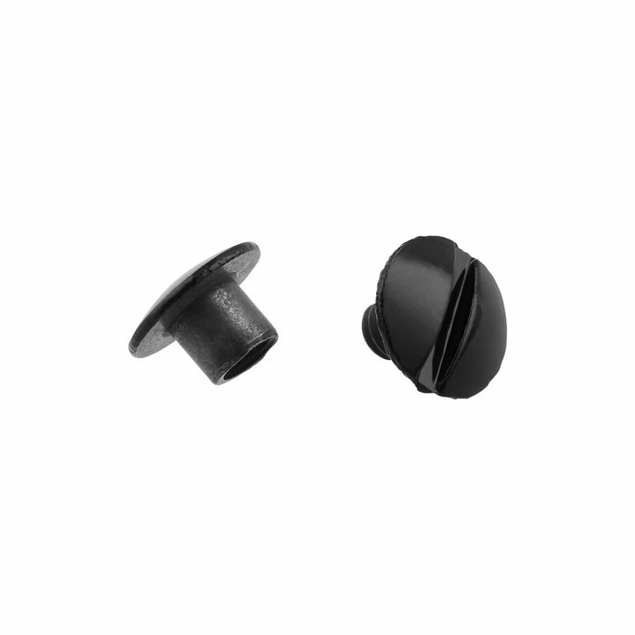 Ohio Travel Bag 3/16" Glossy Black, Open Hole Chicago Screw, Solid Brass, #L-156-3-16BLK L-156-3-16BLK