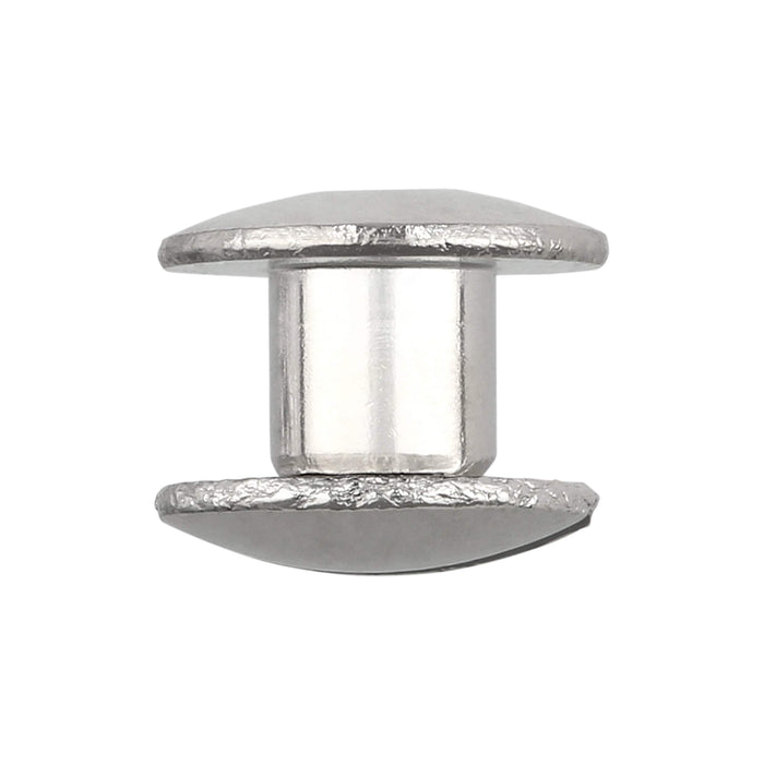 Ohio Travel Bag Fasteners 3/16" Nickel, Open Hole Chicago Screw, Solid Brass, #L-156-3-16SBN L-156-3-16SBN