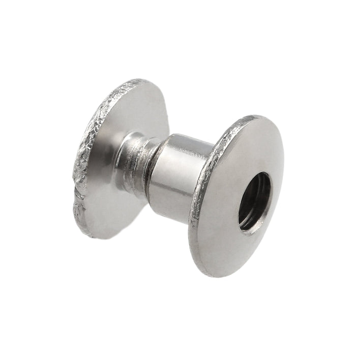 Ohio Travel Bag Fasteners 3/16" Nickel, Open Hole Chicago Screw, Solid Brass, #L-156-3-16SBN L-156-3-16SBN