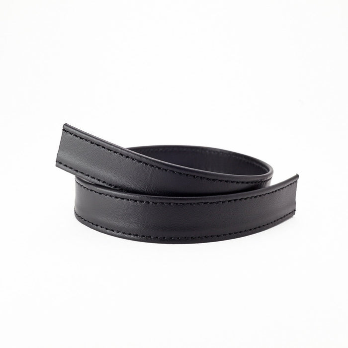 Ohio Travel Bag Strapping 3/4" Black, Flat Leather Strapping, Leather, #CALF-3-4-BLK CALF-3-4-BLK