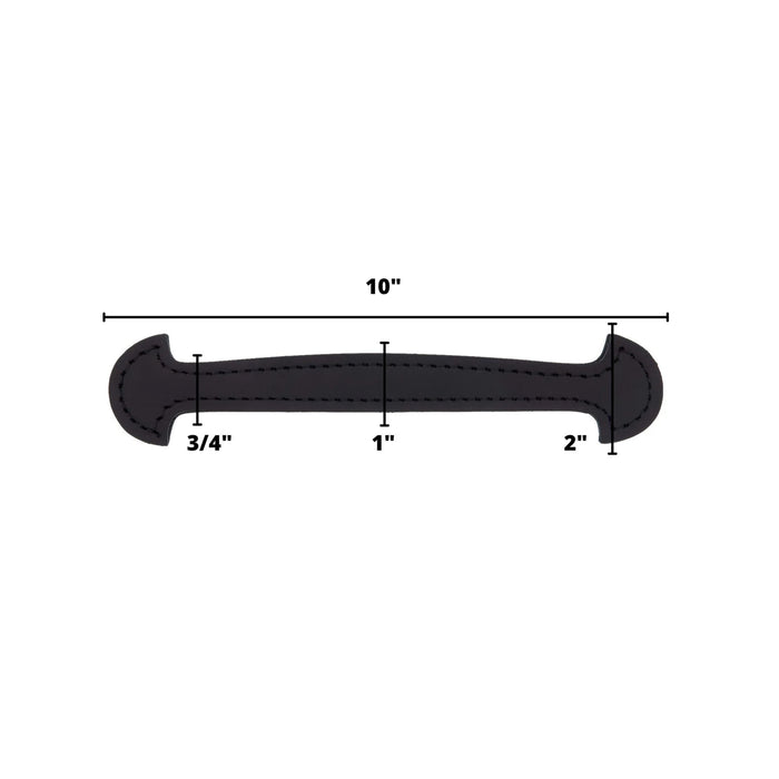 3/4" Black, Shovel Head Steamer Trunk Handle, Leather