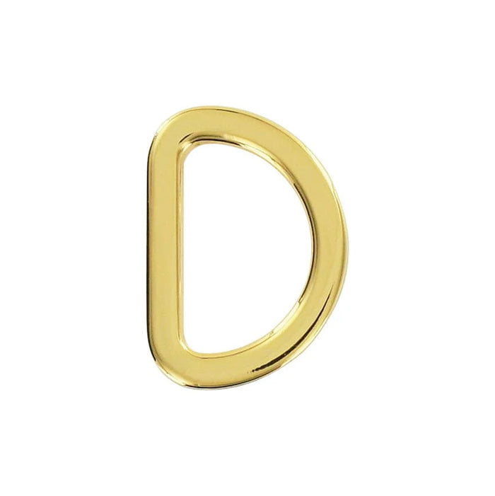 3/4" Shiny Gold, Flat Cast D Ring, Zinc Alloy-PK5