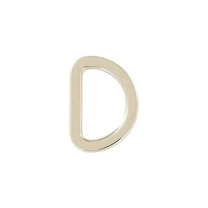 3/4" Shiny Nickel, Flat Cast Solid D Ring, Zinc Alloy-PK5