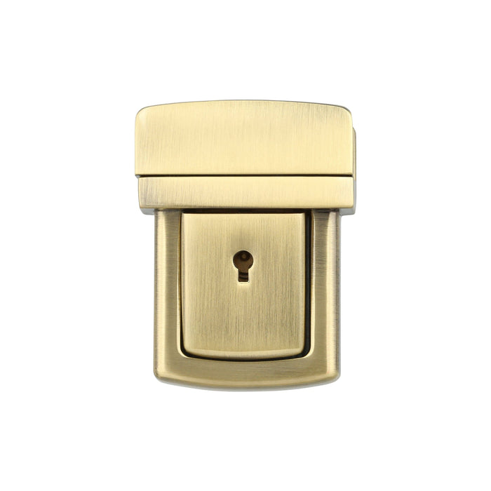 Ohio Travel Bag 35mm Brushed Brass, Tuck Catch with Lock, Zinc Alloy, #L-361-ANTB L-361-ANTB