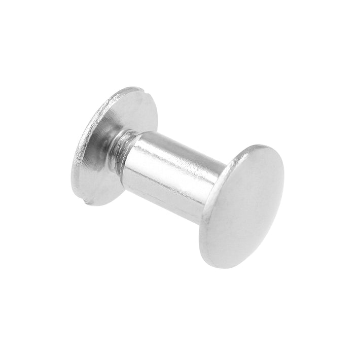 Ohio Travel Bag Fasteners 3/8" Nickel, Chicago Screw, Solid Brass, #L-156-3-8SBN L-156-3-8SBN