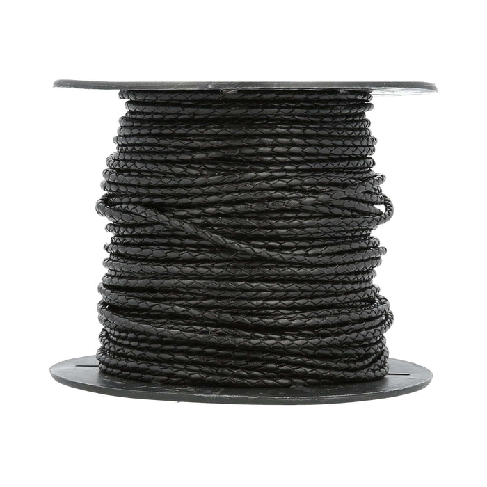 Ohio Travel Bag Strapping 1/8" Black, Braided Bolo Cord, Leather, #M-1632-BLK M-1632-BLK