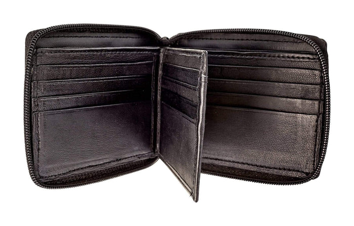 Ohio Travel Bag Novelty & Gift 4 1/2" Black, Zipper Wallet, Leather, #M-1446 M-1446