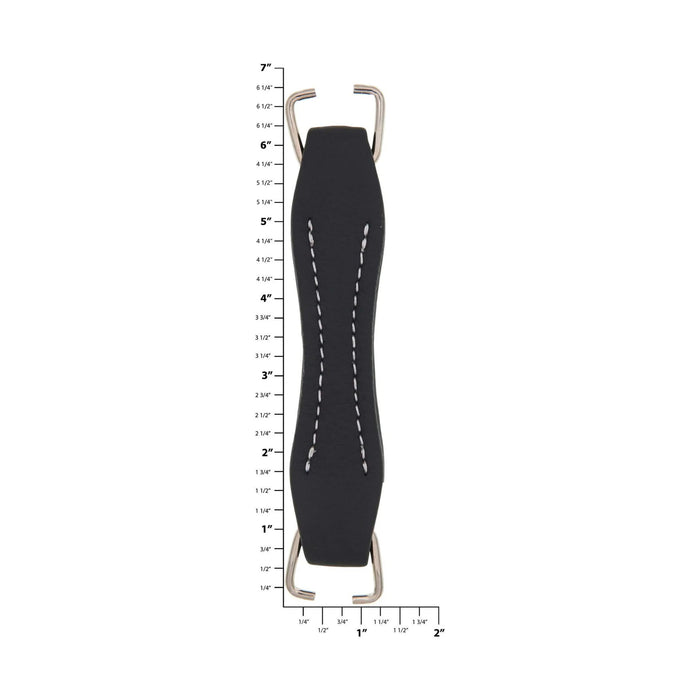5 3/4" Black, Handle with Nickel Rings, Leather