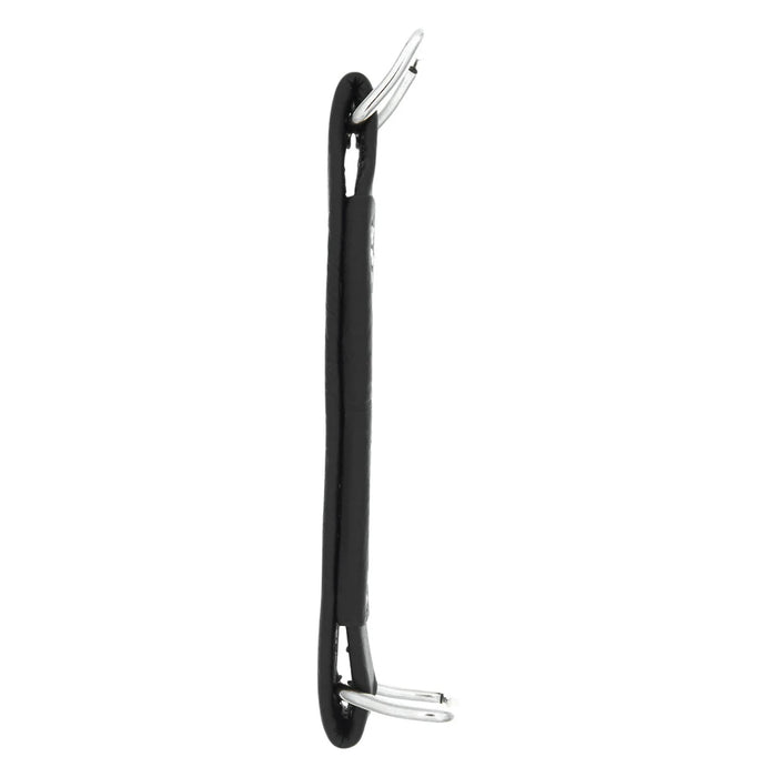 5 3/4" Black, Handle with Nickel Rings, Leather