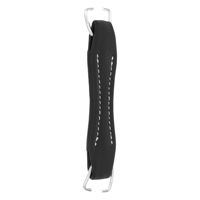 5 3/4" Black, Handle with Nickel Rings, Leather
