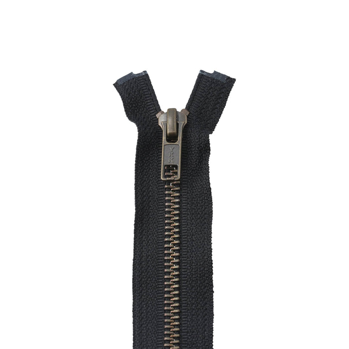 Ohio Travel Bag Zippers 24" Black w/Antique Brass, Bomber Jacket, #5 Metal, #6BJ-24-BLK-ANT 6BJ-24-BLK-ANT
