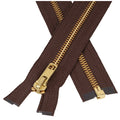 #5 Metal, Brown, 24" YKK Separating Jacket Zipper with Brass Teeth