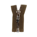#5 Metal, Brown, 36" YKK Separating Bomber Jacket Zipper with Antique Brass Teeth